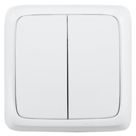 Hegel Альфа наруж Белый ВА10-151 Выключатель 2-клавишный