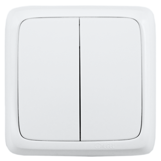 ВА10-151 Выключатель открытой установки, двухклавишный, цвет белый