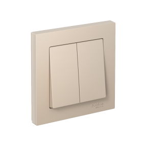 Systeme Electric AtlasDesign Песочный Выключатель 2-клавишный, сх.5, 10АХ, в сборе, быстрозажим. клем.