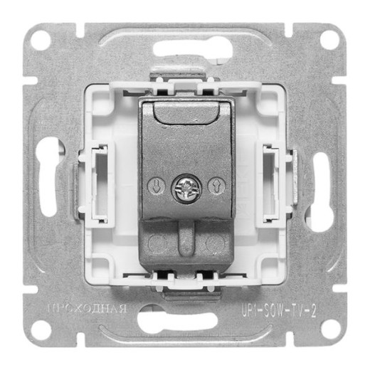 Механизм розетки TV, опроходная, белый Эпика EKF