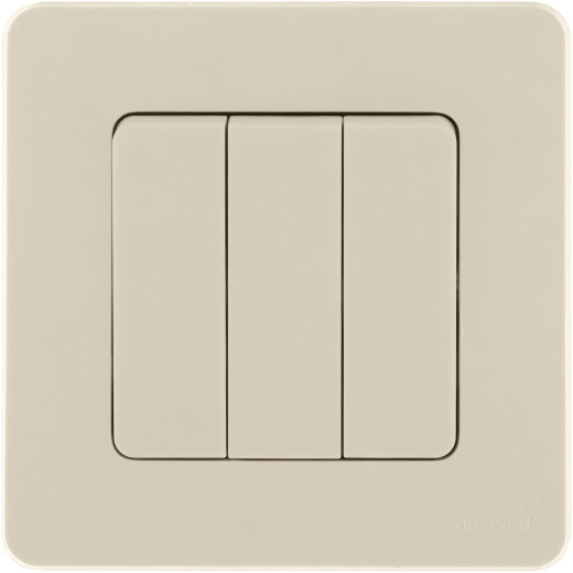 Выключатель трёхклавишный - Legrand/Daccord Inspiria - 10АХ 250В винтовые зажимы - слоновая кость