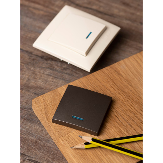 Валенсия лицевая панель выключателя 1-кл. с индикатором 10А графит EKF PROxima