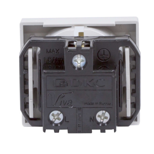 Розетка силовая 2Р+Е, со шторками, Viva, 2 мод., серая