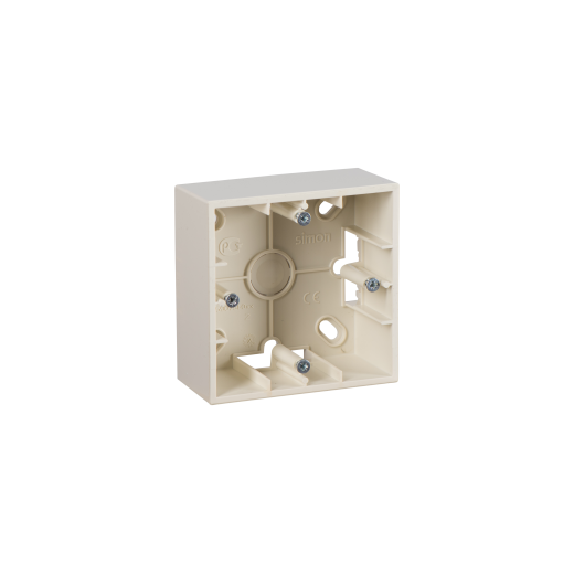 Simon 15 Бежевый Коробка для наружного монтажа, однопостовая