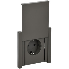 IEK FORTE&PIANO Серый Розетка с/з со шт с крышкой винтовое крепление 16А IP44 FP321