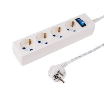 PROconnect Сетевой фильтр STANDARD 4 гнезда, 3 м, 3х0.75 мм², с/з, белый