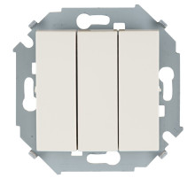 Simon 15 Бежевый Выключатель 3-клавишный, 10А, 250В, винт.зажим