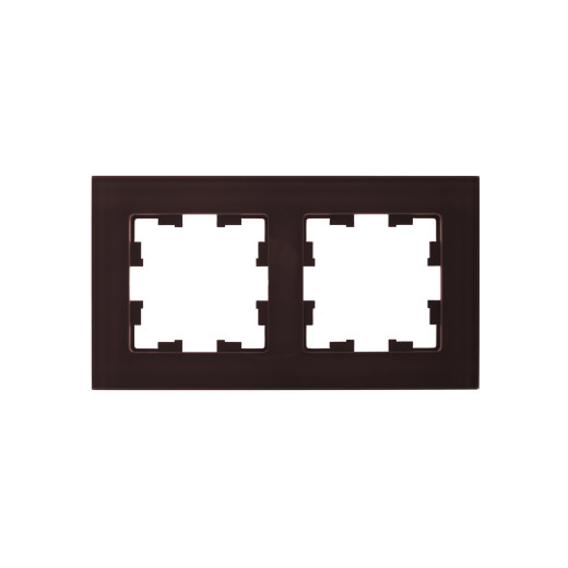 BRITE Рамка 2-мест. РУ-2-2-БрТБ стекло бр. IEK