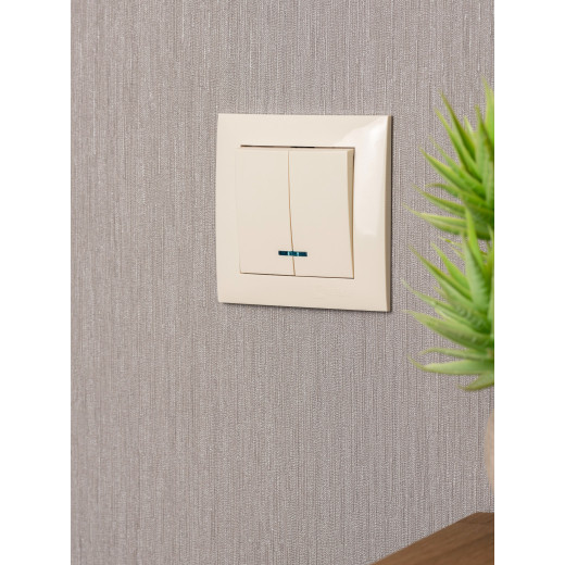 Валенсия выключатель 2-кл. 10А кремовый с индикатором EKF PROxima