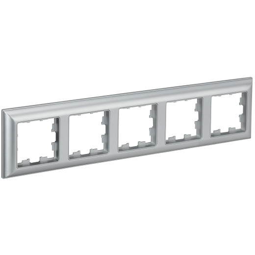 BRITE Рамка 5-мест. РУ-5-Бр алюм./алюм. IEK