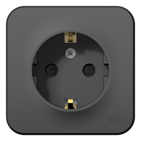Systeme Electric Blanca наруж Антрацит Розетка с/з со шторками, 16А, 250В
