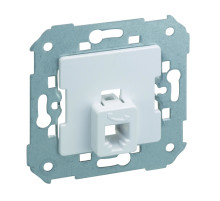 Simon 75 Мех Алюминий Розетка ТЛФ с супортом 4 контакта