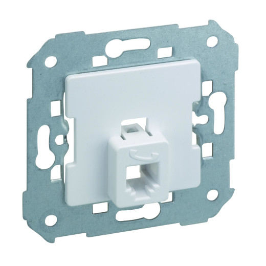 Simon 75 Алюминий Розетка ТЛФ с супортом 4 контакта