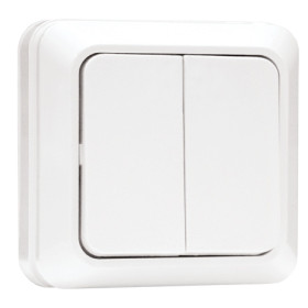 EKF PROxima Рим Выключатель 2-клавишный 10А белый.