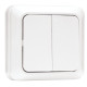 Рим Выключатель 2-клавишный 10А белый EKF
