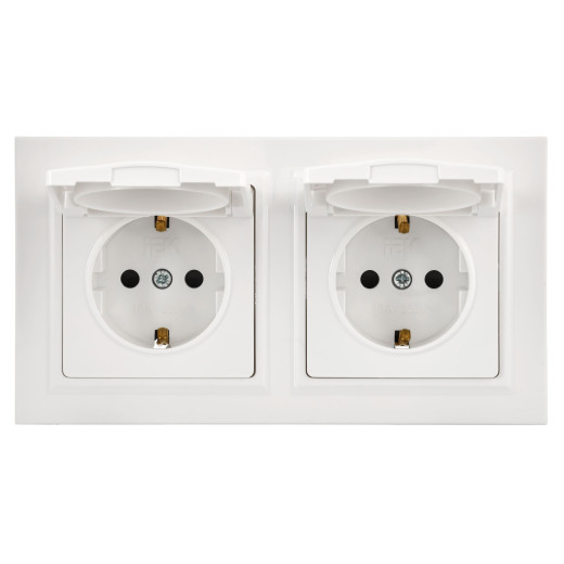 BRITE Роз. с кр. 16А IP44 РСбш10-3-44-БрБ бел. в сб 2шт