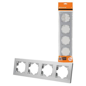 TDM Рамка 4-х постовая серебр. металлик 