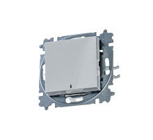 ABB EPJ Levit серый / белый Выключатель 1-клавишный с подсветкой