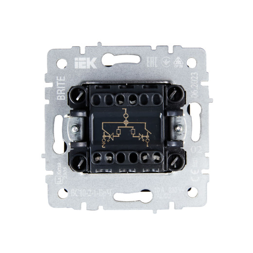 BRITE Выключ. 2-кл. с инд. 10А ВС10-2-1-БрЧ черн. IEK