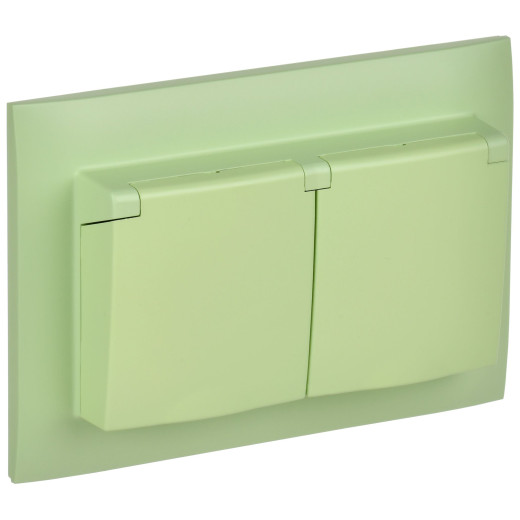 SKANDY Роз. 2-я с кр. 16А в сб IP44 SK-R12M мятн. IEK