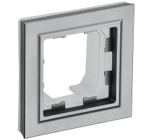 IEK BRITE BASE Сталь Рамка 1-м IP44 РУ-1-БрС-44
