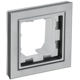 IEK BRITE BASE Сталь Рамка 1-м IP44 РУ-1-БрС-44