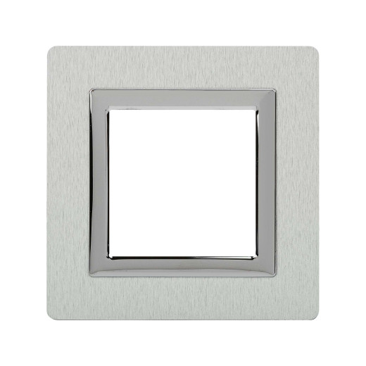 Рамка из алюминия 1 пост (2 мод.), Avanti, серая