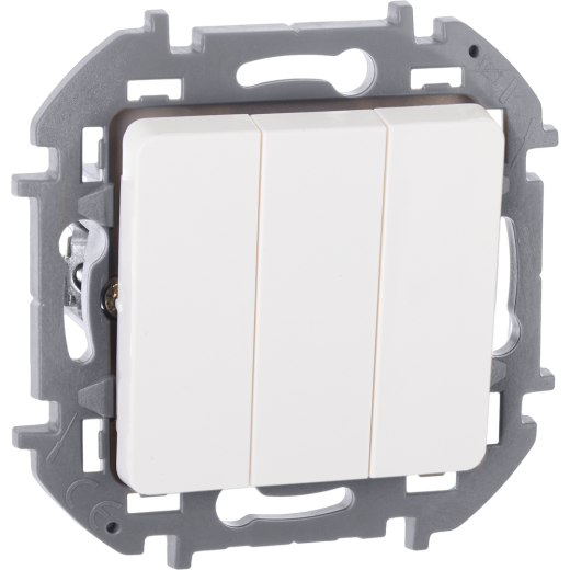 Выключатель трёхклавишный - Legrand/Daccord Inspiria - 10АХ 250В винтовые зажимы - белый