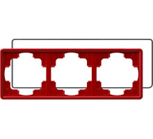 Gira S-Color Красный Рамка 3-ая с уплотнительной вставкой