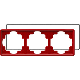 Gira S-Color Красный Рамка 3-ая с уплотнительной вставкой