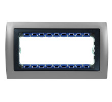 Simon 82 Centr. Алюминий/Графит Рамка с суппортом на 8 узких модулей