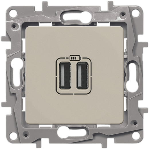 Зарядное устройство USB тип А / тип А - Legrand Etika - 3000мА 15Вт - слоновая кость