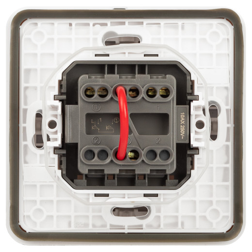 Переключатель ЭРА Эксперт 11-1528-01 для жалюзи кнопочный IP55 10АХ-250В СУ белый