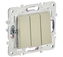 IEK SKANDY Бежевый Выключатель 3-клавишный 10А SK-V11B