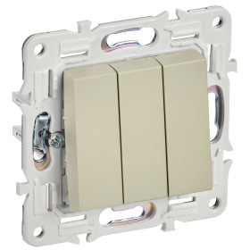 IEK SKANDY Бежевый Выключатель 3-клавишный 10А SK-V11B