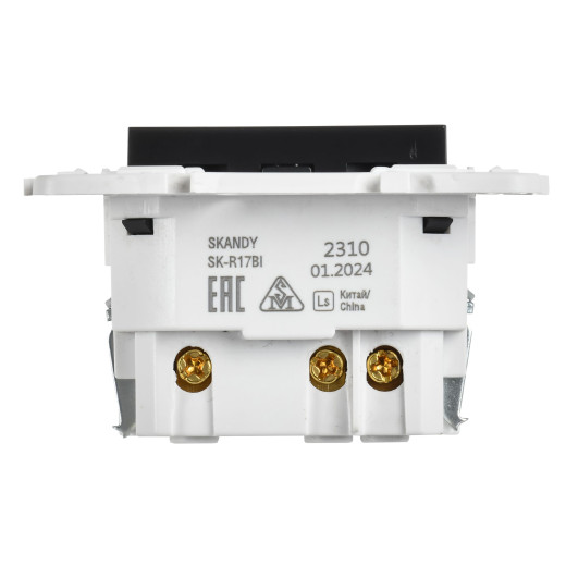 SKANDY Роз. с з/к/ш 16А с USB C 18Вт SK-R17Bl черн. IEK