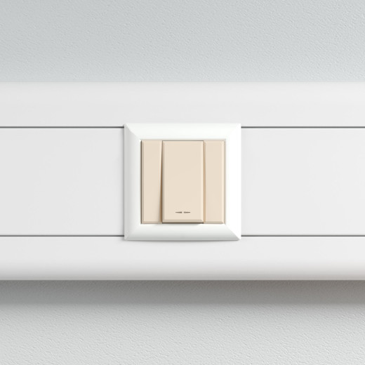 Кнопка модульная, Avanti, ванильная дымка, 1 модуль