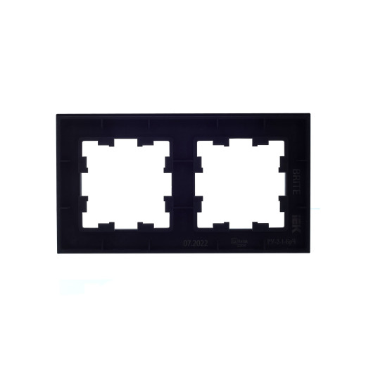 BRITE Рамка 2-мест. РУ-2-1-БрЧ металл черн. IEK