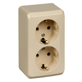 Systeme Electric Этюд наруж Крем Розетка 2-ая с/з без шторок