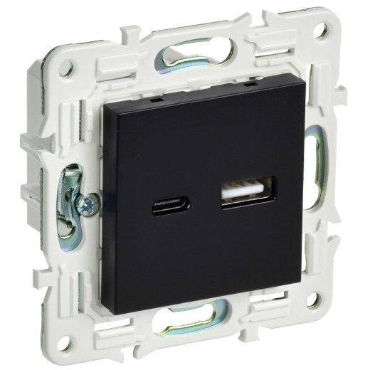 SKANDY Роз. USB A+C 3,1А SK-R14Bl черн. IEK