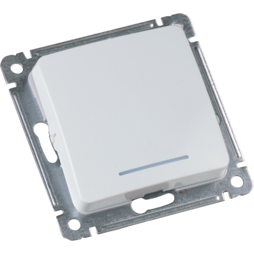 ВС10-412 Выключатель скрытой установки, одноклавишный, с индикацией, механизм, цвет белый