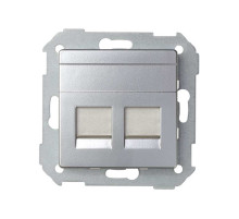 Simon 75 Мех Алюминий Адаптер на 2 RJ-45 75540-, 75541-, 75528-, 75544-39 АМР