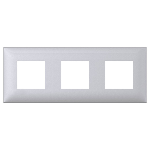 Рамка 3 поста (6 мод.), Avanti, закаленная сталь