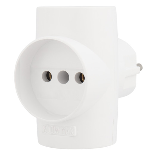 Тройник электрический 10А б/з белый REXANT