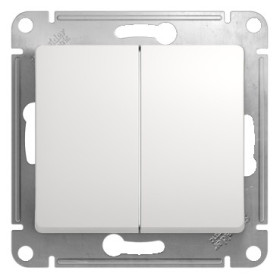 Systeme Electric Glossa Бел Переключатель 2-клавишный, сх.6, 10АХ