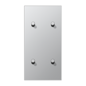 JUNG LS1912 Алюминий Центральная плата, 2 поста, для вертикальной установки, тумблеры 2+2,цилиндр; метал. исполнение