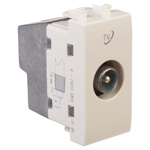 Розетка TV проходная модульная, Avanti, ванильная дымка, 1 модуль