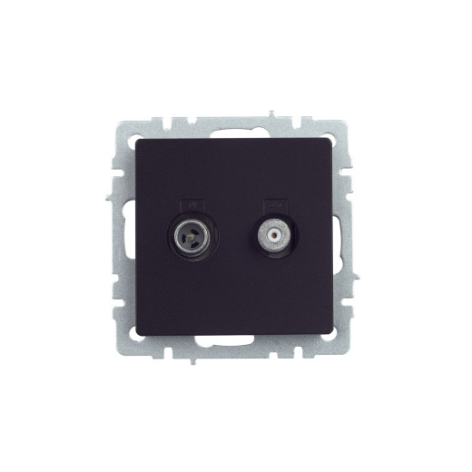 BRITE Роз. двойная TV+SAT РТВ/РСп12-БрЧ черн. IEK