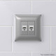 Компьютерная розетка RJ-45 без шторки в стену, кат.6 двойная, Avanti, закаленная сталь