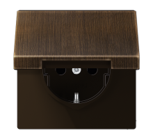 JUNG LS 990 Antik Розетка с/з, с крышкой